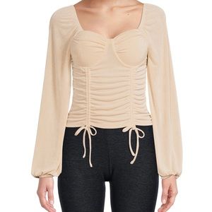 Designed crop top with scoop neck